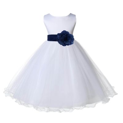 ekidsbridal White Flower Girl Dress Silver Rose Gold Malibu Blue Maroon Red Eggplant R19S 2
