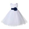 ekidsbridal White Flower Girl Dress Silver Rose Gold Malibu Blue Maroon Red Eggplant R19S 2 view 1
