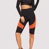 E-Holistic LifeStyle Women's Solid Patchwork Yoga Shorts High Stretch view 1