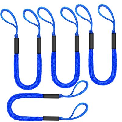 Bungee Dock Lines - Boat Accessories - 4 Feet Shock Cords Docking Rope Mooring Rope for PWC,Jet ski,Pontoon,Kayak,Canoe,Power Boat,Watercraft (Blue)
