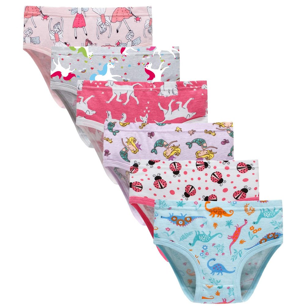 Boboking Little Girls Soft Panties Girls Cotton Briefs Toddler Underwear (Pack of 6) 6Years