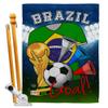 World Cup Brazil Flags Brazilian Banner Room Wall Art Flag Poles For Outside House Patio Porch Lawn Garden Stand Tapestry Yard Signs FIFA Gifts Sports Fan Trophy Soccer Game Football Made In USA view 1