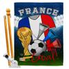World Cup France Flags French Banner Room Wall Art Flag Poles For Outside House Patio Porch Lawn Garden Stand Tapestry Yard Signs FIFA Gifts Sports Fan Trophy Soccer Game Football Made In USA view 1