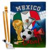 World Cup Mexico Flags Mexican Banner Room Wall Art Flag Poles For Outside House Patio Porch Lawn Garden Stand Tapestry Yard Signs FIFA Gifts Sports Fan Trophy Soccer Game Football Made In USA view 1