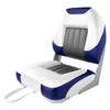 XGEAR Deluxe Low Back Boat Seat, Fold-Down Fishing Boat Seat (White/Blue, 1 Seat) view 1