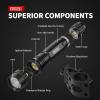 Feyachi Picatinny Tactical Flashlight 1200 Lumens, with Offset Mount & Pressure Switch, 200m Beam, 4H Runtime, Rainproof and Shockproof (Black) view 3