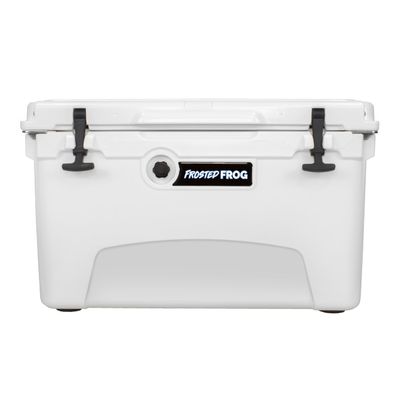 Frosted Frog White 45 Quart Ice Chest Heavy Duty High Performance Roto-Molded Commercial Grade Insulated Cooler