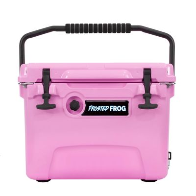 Frosted Frog 20 Quart Ice Chest Heavy Duty High Performance Roto-Molded Commercial Grade Insulated Cooler (Pink)