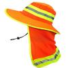 Men High Visibility Reflective Sun Hat with Neck Flap Wide Brim Boonie Hat Bucket Cap (1pc Neon Orange) view 1