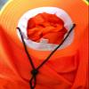 Men High Visibility Reflective Sun Hat with Neck Flap Wide Brim Boonie Hat Bucket Cap (1pc Neon Orange) view 4