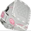 Rawlings girls 10.5 inch Softball Glove, Pink/Grey/White, US view 2