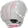 Rawlings girls 10.5 inch Softball Glove, Pink/Grey/White, US view 4