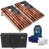 Tailgating Pros Rustic American Flag Cornhole Boards w/Bean Bags - 4'x2' Distressed Flag Cornhole Game w/Carrying Case & Corn Hole Bags view 1