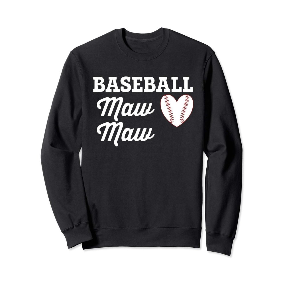 Baseball Maw Maw Love Heart Baseball Sports Sweatshirt