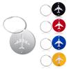 AKOAK 5 Pcs Round Metal Aircraft Luggage Tag, Suitcase Tag with Name ID, Travel Essentials, Perfect for Quick Identification of Luggage