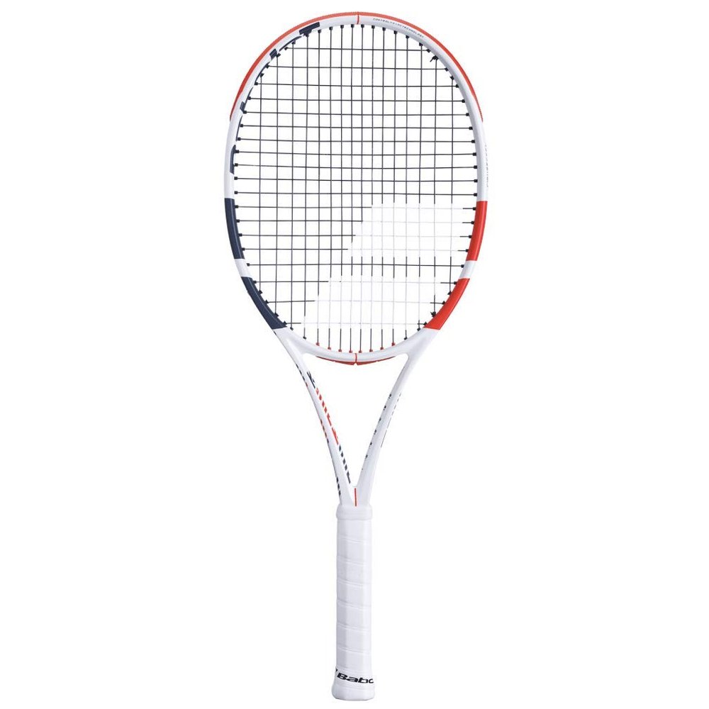 Babolat Pure Strike 100 Tennis Racquet Racquet - Strung with 16g White Syn Gut at Mid-Range Tension (4 1/4" Grip)
