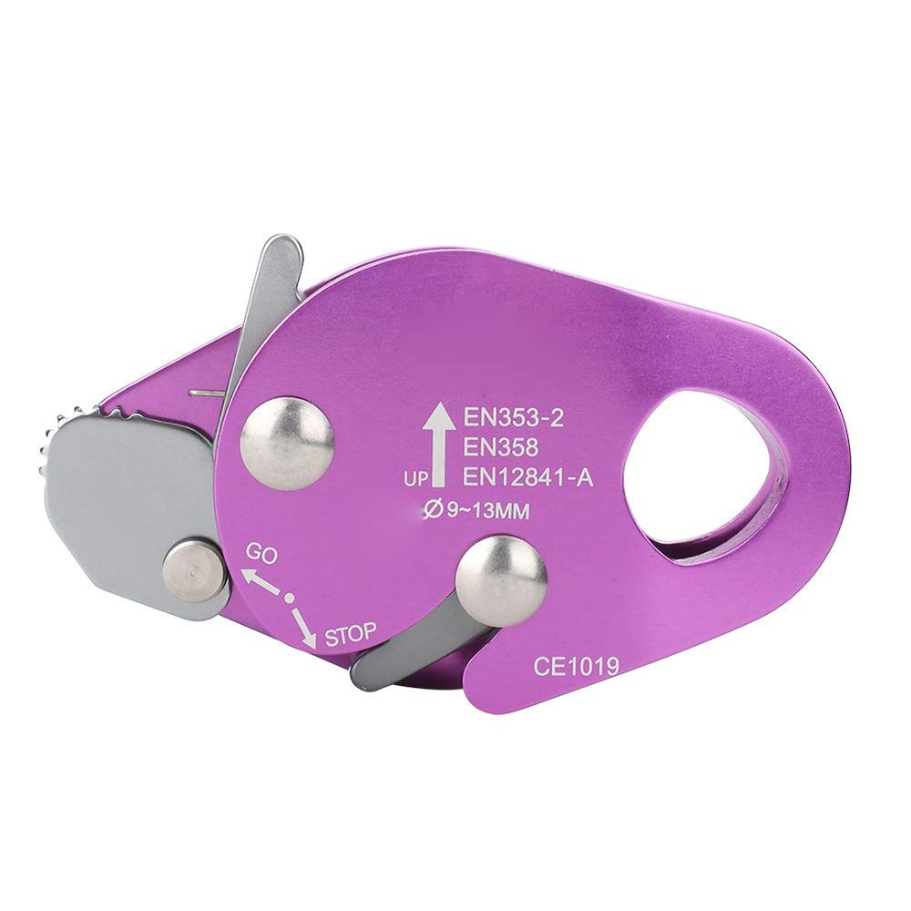 Alomejor Climbing Descender, Self Braking Compact, Rope Descender, Aluminum Construction for Climbing Mountaineering Rescue Operations