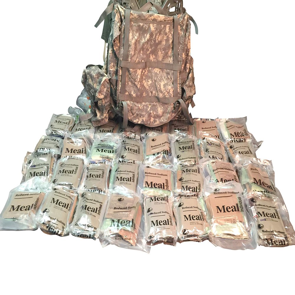 Ozark Outdoorz, LLC MOLLE II ACU Ruck - MRE GO Bag - 28 MREs