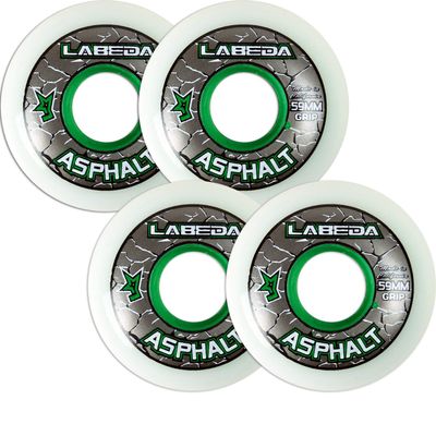Labeda Asphalt Outdoor Inline Roller Hockey Wheels 59mm White 83A Outdoor 4-Pack