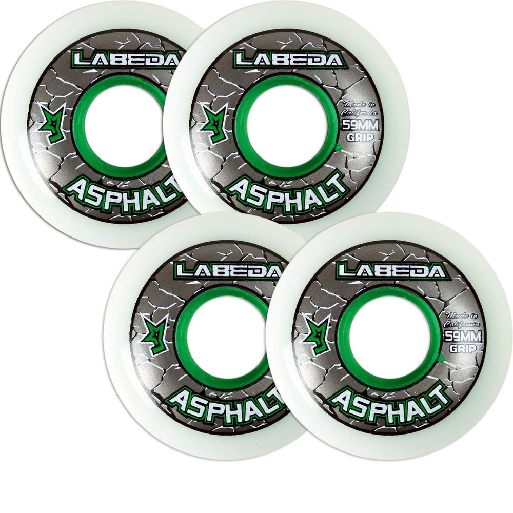 Labeda Asphalt Outdoor Inline Roller Hockey Wheels 59mm White 83A Outdoor 4-Pack