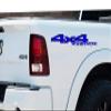 2 x Black and Blue 4X4 Off Road 2 Color Block Outline Vinyl Decals Fits Dodge Ram view 1