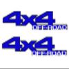 2 x Black and Blue 4X4 Off Road 2 Color Block Outline Vinyl Decals Fits Dodge Ram view 2
