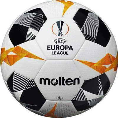 Molten Unisex's UEFA Europa League Official Match Football 5003, White/Black/Orange, Size 5