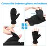 OZERO Winter Gloves for Men Women: Fingerless 3M Convertible Mittens with Flap Warm Thermal Polar Fleece,Touch Screen Work Running Driving Cycling Womens Mens Gloves Winter in Cold Weather(Medium) view 2