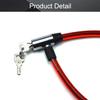 MroMax Bicycle Lock 620mm Length 12mm Thick Flexible Cable Metal Iron Sturdy for Door Home Car Bike Shop Office Motorbike with 2 Keys Red 1Pcs view 3