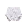 3PC Shorts Set Newborn Baby Girls Boys Pants Cotton Linen Blend Cute Floral Bloomer Triangle Shorts Diaper Cover (B White+Black+Pink,6-12 Months) view 4