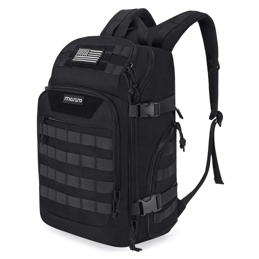 MOSISO 30L Military Tactical Backpack for Men, Army Backpack Military Daypack 3 Day Assault Pack Hiking Rucksack Bug Out Bag, Black