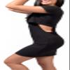 90 Degree By Reflex Womens Casual Lightweight Short Sleeve Mini Dress with Side Cut Outs - Black - Large view 2
