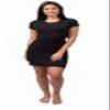 90 Degree By Reflex Womens Casual Lightweight Short Sleeve Mini Dress with Side Cut Outs - Black - Large view 3