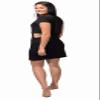 90 Degree By Reflex Womens Casual Lightweight Short Sleeve Mini Dress with Side Cut Outs - Black - Large view 4