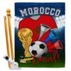 World Cup Morocco Flags Moroccan Banner Room Wall Art Flag Poles For Outside House Patio Porch Lawn Garden Stand Tapestry Yard Signs FIFA Gifts Sports Fan Trophy Soccer Game Football Made In USA view 1