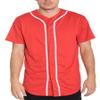 WEIV GEAR Mens Baseball Jersey  Button Down Short Sleeve T-Shirts Active Team Sports Uniforms Plain Tee Hipster Top STS0171 LREDWHT S view 1