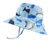 Baby Sun Hat Adjustable - Toddler Kids Beach Pool Bucket UPF 50+ Wide Brim Chin Strap Summer Play Hat(Light Blue Whale,54/3-5 Years) view 1