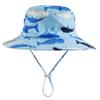 Baby Sun Hat Adjustable - Toddler Kids Beach Pool Bucket UPF 50+ Wide Brim Chin Strap Summer Play Hat(Light Blue Whale,54/3-5 Years) view 3