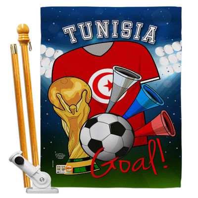 World Cup Tunisia Flags Tunisian Banner Room Wall Art Flag Poles For Outside House Patio Porch Lawn Garden Stand Tapestry Yard Signs FIFA Gifts Sports Fan Trophy Soccer Game Football Made In USA