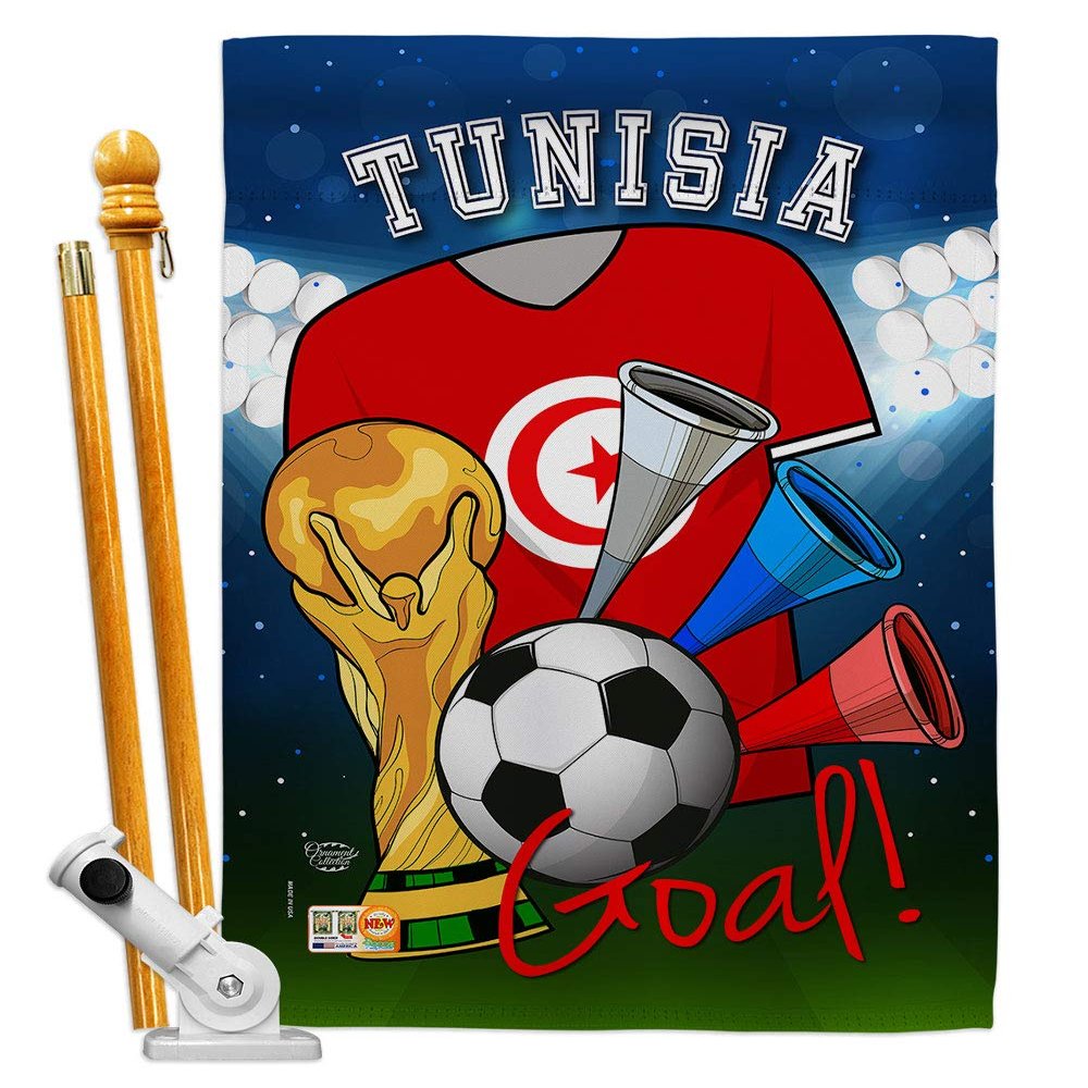 World Cup Tunisia Flags Tunisian Banner Room Wall Art Flag Poles For Outside House Patio Porch Lawn Garden Stand Tapestry Yard Signs FIFA Gifts Sports Fan Trophy Soccer Game Football Made In USA