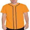 WEIV GEAR Mens Baseball Jersey  Button Down Short Sleeve T-Shirts Active Team Sports Uniforms Plain Tee Hipster Top STS0171 ORGBLK XL view 2