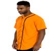 WEIV GEAR Mens Baseball Jersey  Button Down Short Sleeve T-Shirts Active Team Sports Uniforms Plain Tee Hipster Top STS0171 ORGBLK XL view 3
