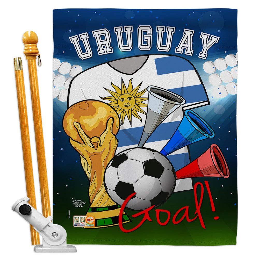 World Cup Uruguay Flags Uruguayan Banner Room Wall Art Flag Poles For Outside House Patio Porch Lawn Garden Stand Tapestry Yard Signs FIFA Gifts Sports Fan Trophy Soccer Game Football Made In USA