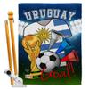 World Cup Uruguay Flags Uruguayan Banner Room Wall Art Flag Poles For Outside House Patio Porch Lawn Garden Stand Tapestry Yard Signs FIFA Gifts Sports Fan Trophy Soccer Game Football Made In USA view 1