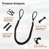 Bungee Dock Lines - Boat Accessories - 4 Feet Shock Cords Docking Rope Mooring Rope for PWC,Jet ski,Pontoon,Kayak,Canoe,Power Boat,Watercraft (Black) view 2
