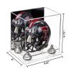 Better Display Cases Acrylic Mini - Miniature Football Helmet (not Full Size) Display Case with Mirror, Silver Risers and Clear Base (A003-SR) view 2