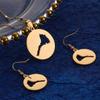 Eritrea Map Pendant Earrings Set Gold Color Map of Eritrean Jewelry view 2
