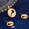 Eritrea Map Pendant Earrings Set Gold Color Map of Eritrean Jewelry view 3