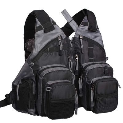 Waxaya Lightweight Fly Fishing Vest with Multi Pockets Adjustable Size Mesh Fishing Backpack for Men and Women (Black)