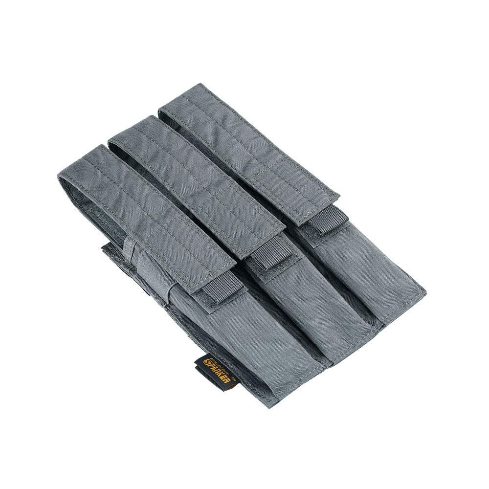 EXCELLENT ELITE SPANKER Open Top Single/Double/Triple Kriss Mag Pouch Tactical Molle MP7 Magazine Pouch (Triple Grey)